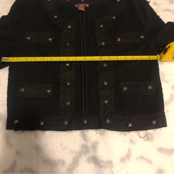 DMBM BLACK COTTON BLEND CROPPED JACKET. Size(XS) - Picture 11 of 14